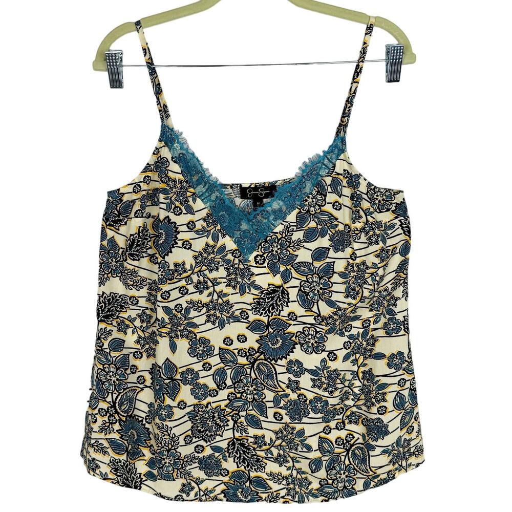 Nwt Jessica Simpson Yellow Floral Lace Trim Lightweight Camisole Sz Medium